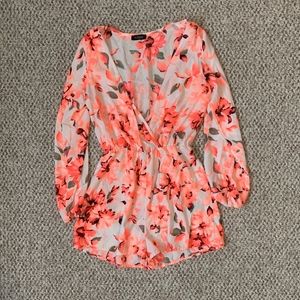 Eclipse Bright Pink Floral Romper M